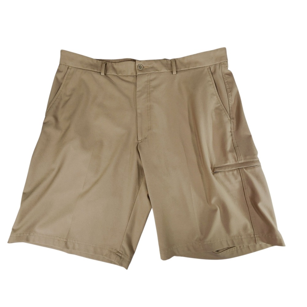 Pebble Beach Performance Golf Shorts sz 38 XL Mens Beige Stretch Tech Athleisure